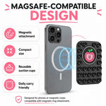 Apple Pattern Magnetic Suction Cup Phone Mount Compatible with MagSafe Case Silicone Sticky Grip Holder