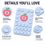 Apple Pattern Magnetic Suction Cup Phone Mount Compatible with MagSafe Case Silicone Sticky Grip Holder