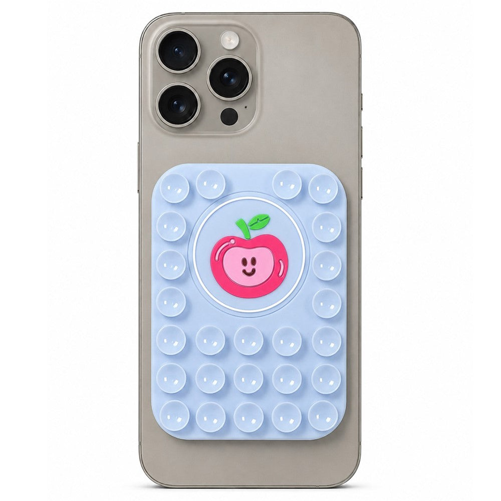 Apple Pattern Magnetic Suction Cup Phone Mount Compatible with MagSafe Case Silicone Sticky Grip Holder