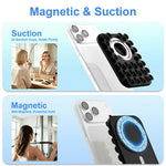 2 in 1 Magnetic Suction Phone Stand Suction Cups Silicone Foldable Ring Phone Grip Holder Compatible with MagSafe