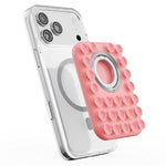 2 in 1 Magnetic Suction Phone Stand Suction Cups Silicone Foldable Ring Phone Grip Holder Compatible with MagSafe