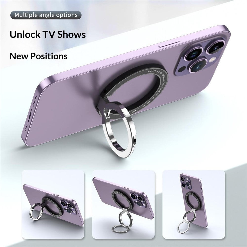 Magnetic Ring Stand 360° Rotation Foldable Finger Grip Dual-Axis Zinc Alloy Phone Kickstand