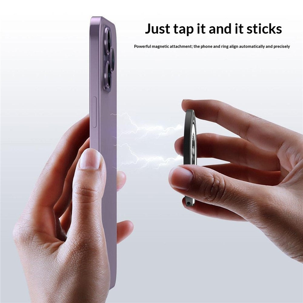 Magnetic Ring Stand 360° Rotation Foldable Finger Grip Dual-Axis Zinc Alloy Phone Kickstand