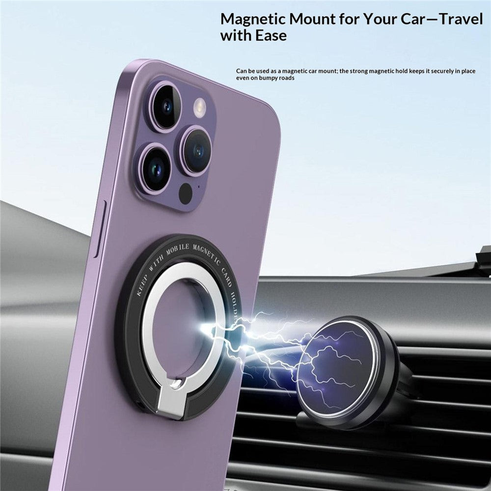 Magnetic Ring Stand 360° Rotation Foldable Finger Grip Dual-Axis Zinc Alloy Phone Kickstand