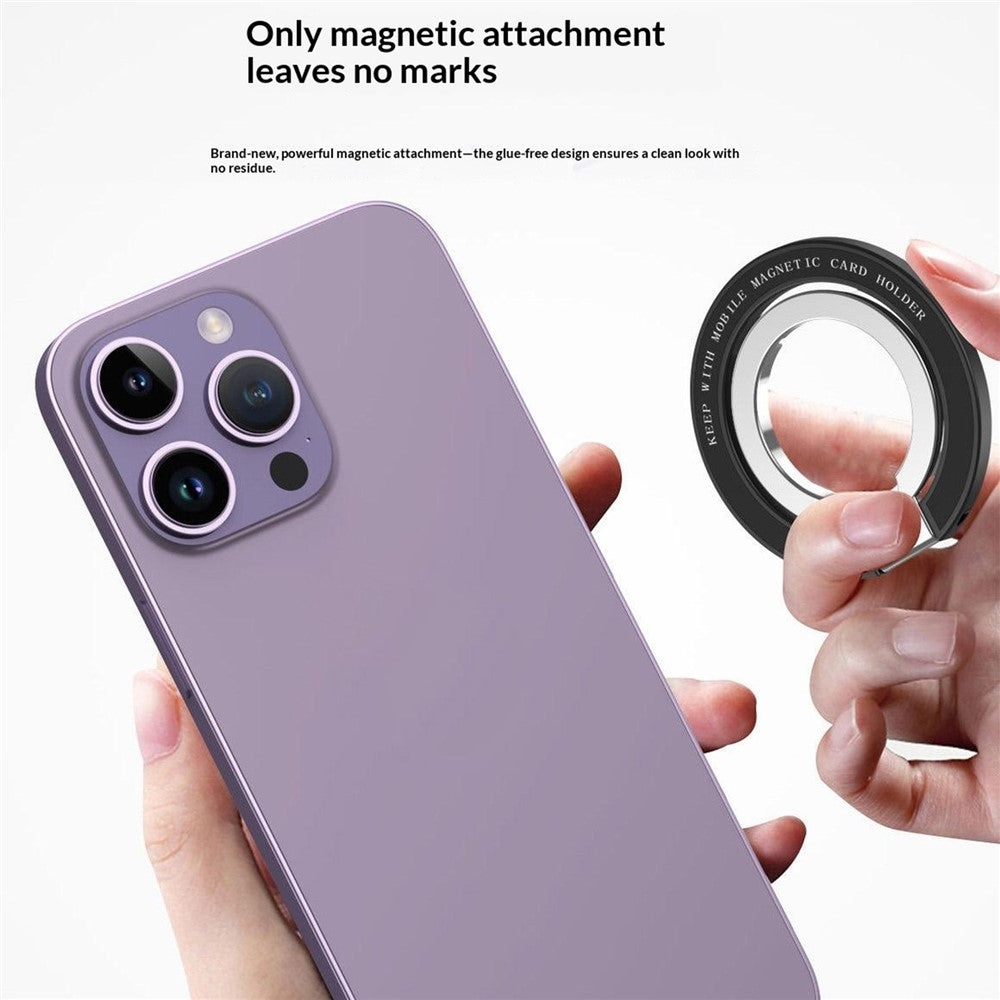 Magnetic Ring Stand 360° Rotation Foldable Finger Grip Dual-Axis Zinc Alloy Phone Kickstand