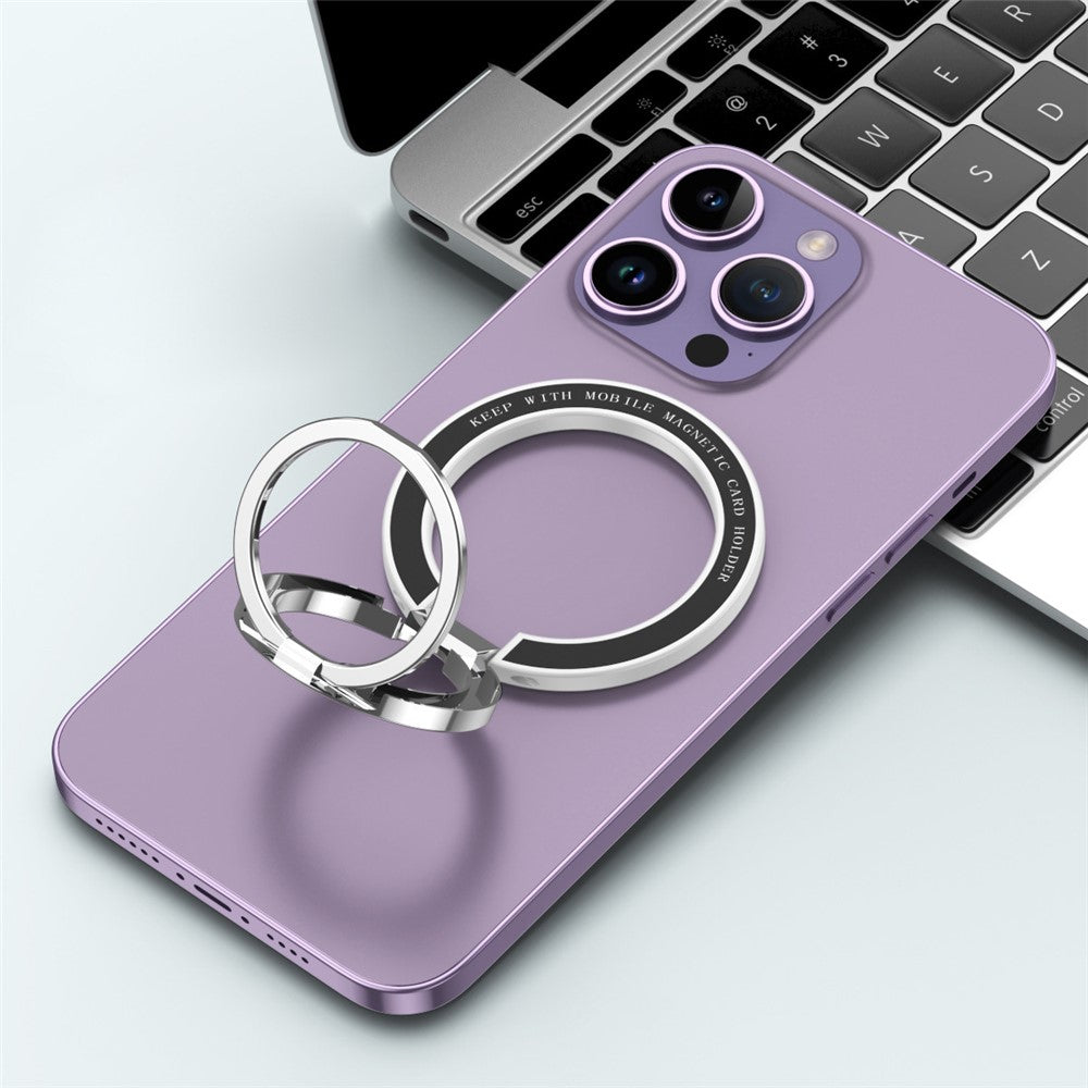 Magnetic Ring Stand 360° Rotation Foldable Finger Grip Dual-Axis Zinc Alloy Phone Kickstand