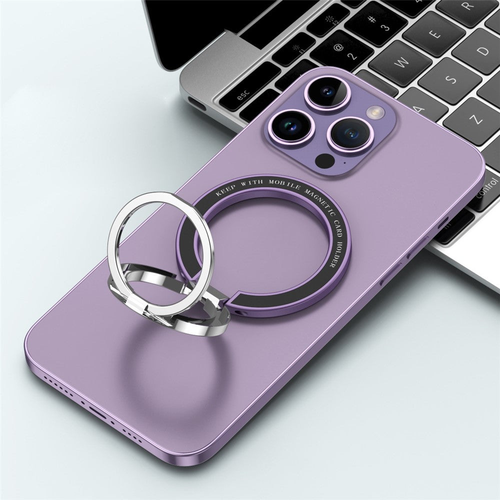 Magnetic Ring Stand 360° Rotation Foldable Finger Grip Dual-Axis Zinc Alloy Phone Kickstand