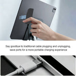 Magnetisk trådløs oplader til iPad Pro 12.9 (2022) / (2021) / (2020) / (2018) PD Hurtig Opladning Type-C Nylon Flettet Kabel