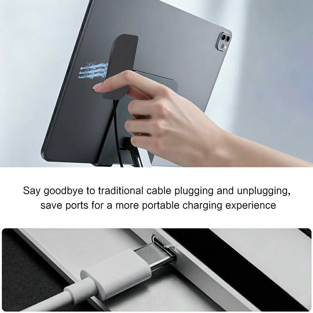Magnetisk trådløs oplader til iPad Pro 12.9 (2022) / (2021) / (2020) / (2018) PD Hurtig Opladning Type-C Nylon Flettet Kabel