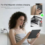 Magnetisk trådløs oplader til iPad Pro 12.9 (2022) / (2021) / (2020) / (2018) PD Hurtig Opladning Type-C Nylon Flettet Kabel
