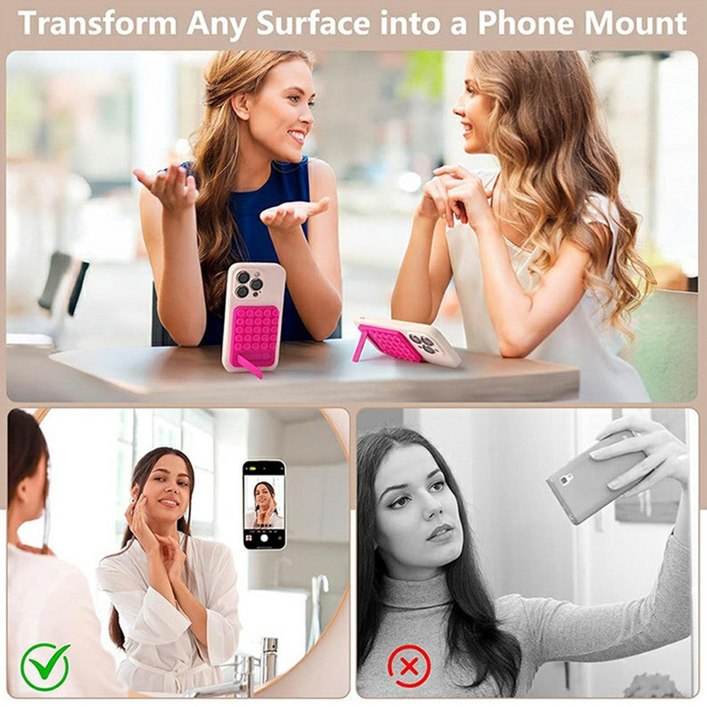Silicone Suction Cup Magnetic Phone Mount Foldable Kickstand for Smooth Surface Desktop