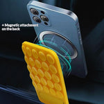 Silicone Suction Cup Magnetic Phone Mount Foldable Kickstand for Smooth Surface Desktop