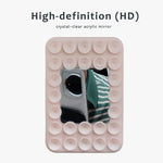 Silicone Suction Cup Magnetic Phone Mount Mirror with Magnetic Ring Sheet