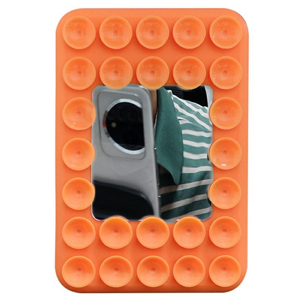 Silicone Suction Cup Magnetic Phone Mount Mirror with Magnetic Ring Sheet