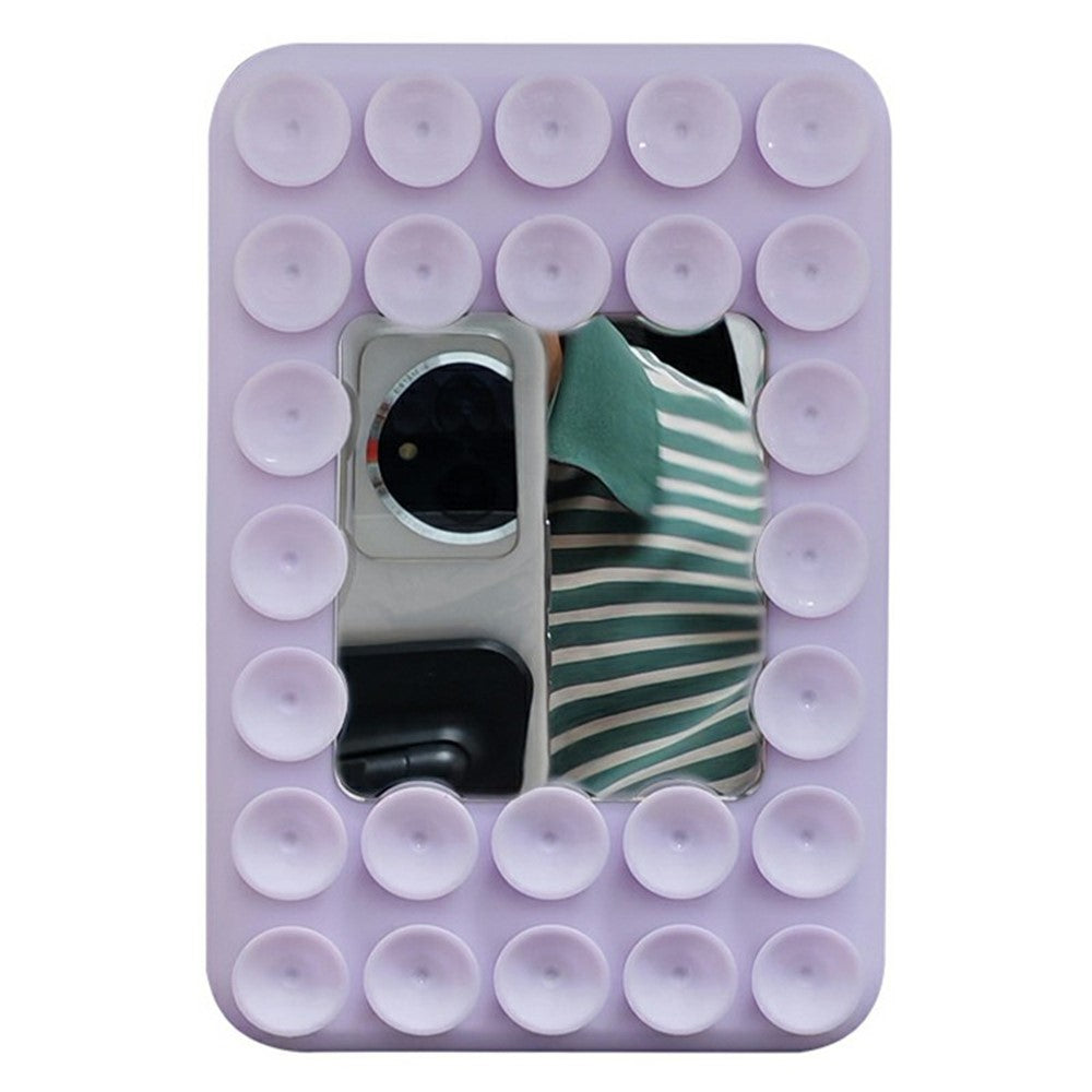 Silicone Suction Cup Magnetic Phone Mount Mirror with Magnetic Ring Sheet