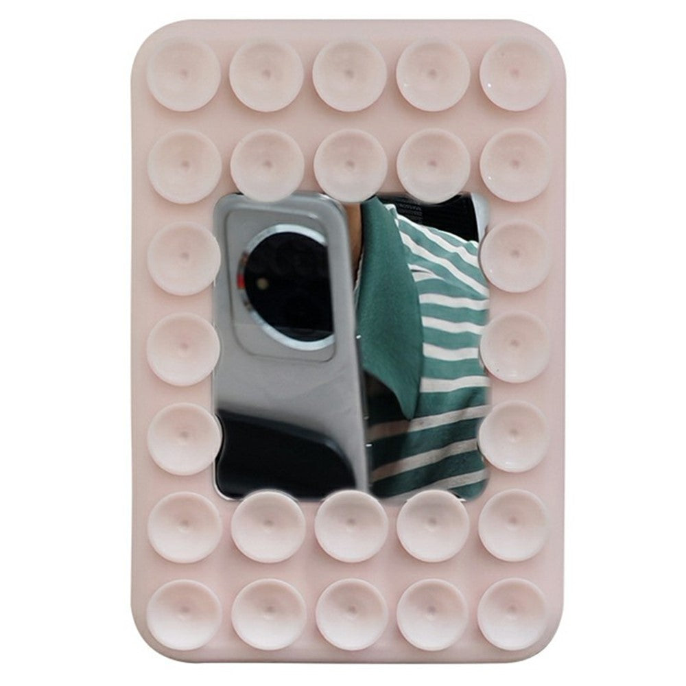Silicone Suction Cup Magnetic Phone Mount Mirror with Magnetic Ring Sheet