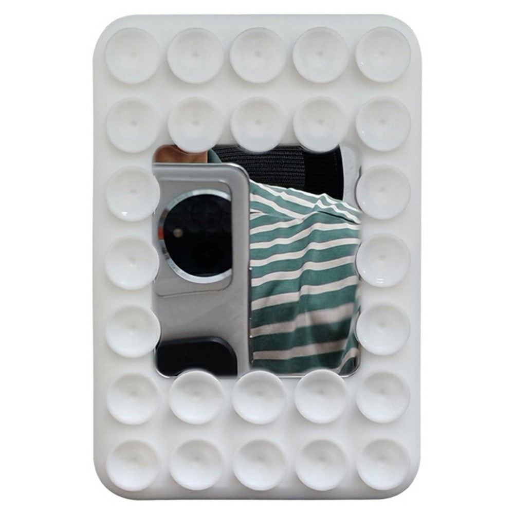 Silicone Suction Cup Magnetic Phone Mount Mirror with Magnetic Ring Sheet