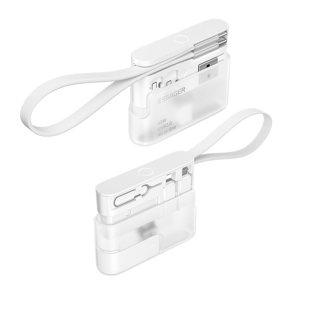 ESSAGER ES-OTG40 6-in-1 Adapter Kit with 60W Fast Charging Cable SIM Card Storage Kit and Phone Stand