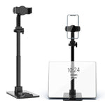 CCT13 Retractable Phone Holder with 360-Degree Rotating Clamp Anti-Slip Metal Tablets Stand Base for Live Streaming