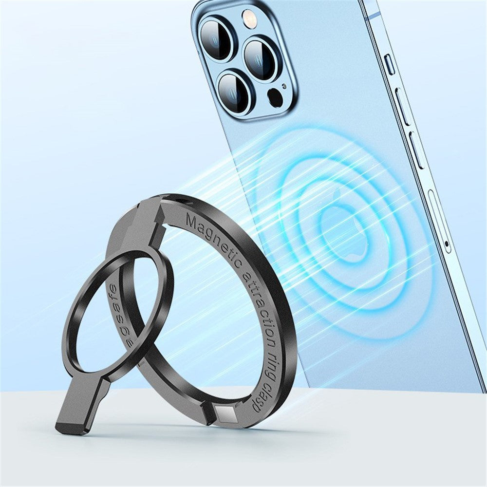 Foldable Magnetic Kickstand Zinc Alloy Phone Finger Ring Holder Stand