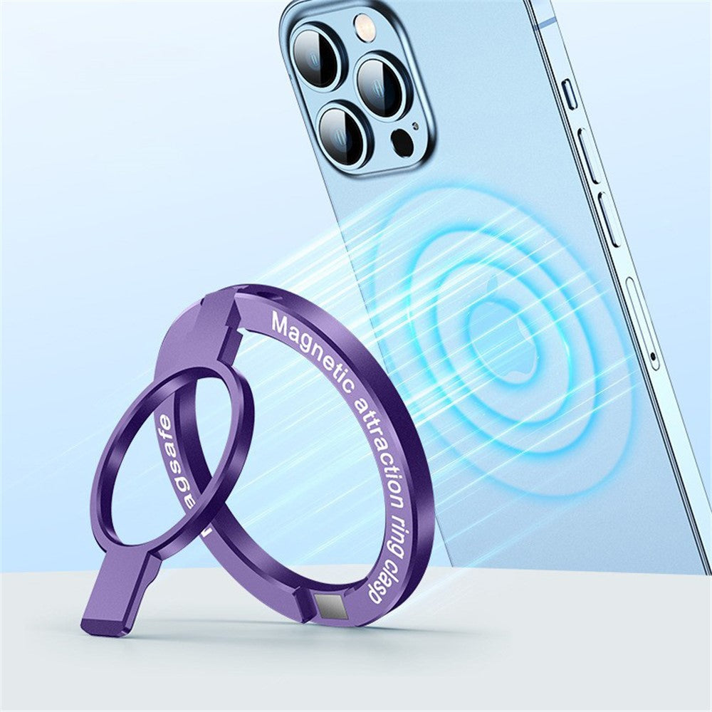 Foldable Magnetic Kickstand Zinc Alloy Phone Finger Ring Holder Stand