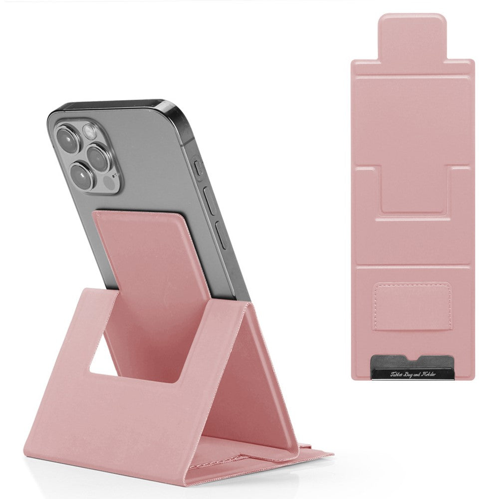 Ultra-Thin Foldable Cell Phone Holder PU Leather Phone Desktop Stand