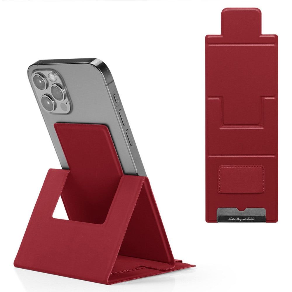 Ultra-Thin Foldable Cell Phone Holder PU Leather Phone Desktop Stand