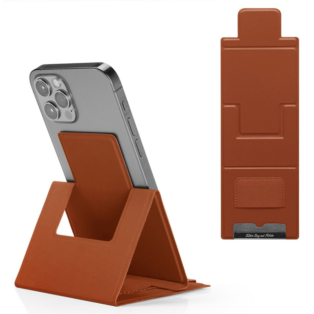 Ultra-Thin Foldable Cell Phone Holder PU Leather Phone Desktop Stand