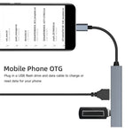 Multi-function Type-C to USB 2.0 OTG HUB for Multi-device Laptop Tablet, ETC.