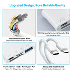 NK-104pro USB-C / 8-pin Card Reader 4 in 2 Camera Memory Card Reader SD+TF+USB OTG+USB-C Adapter