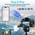NK-104pro USB-C / 8-pin Card Reader 4 in 2 Camera Memory Card Reader SD+TF+USB OTG+USB-C Adapter