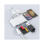 NK-104pro USB-C / 8-pin Card Reader 4 in 2 Camera Memory Card Reader SD+TF+USB OTG+USB-C Adapter