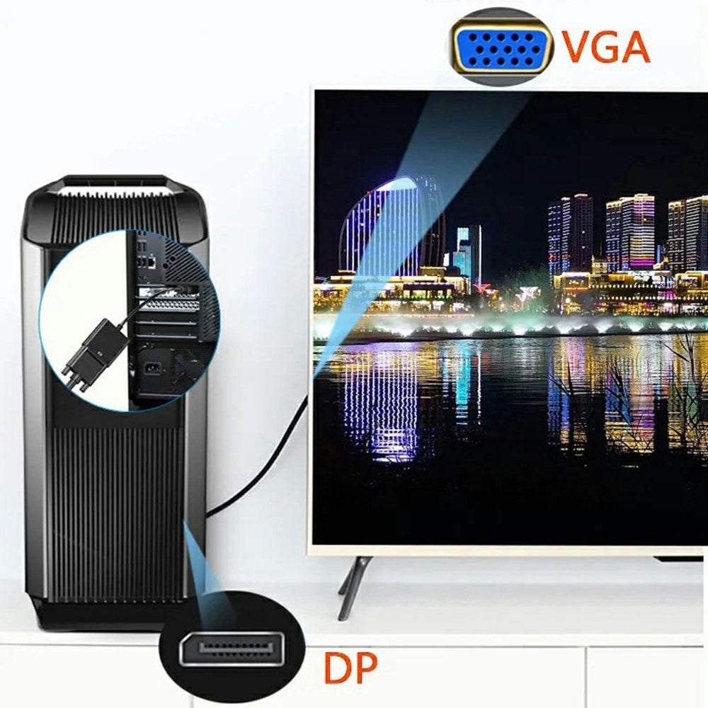 MINDPURE AD005 DP to VGA Adapter DP Male to VGA Female 1080P Converter Dongle