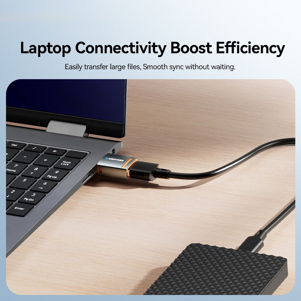 ESSAGER USB Female to Type-C Male Adapter Aluminum Alloy OTG Connector