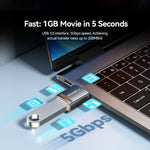 ESSAGER USB Female to Type-C Male Adapter Aluminum Alloy OTG Connector