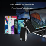 NK1058 3-in-1 USB 3.0 + USB-C + iP to SD / TF Card Reader USB Splitter Adapter for Mouse Keyboard