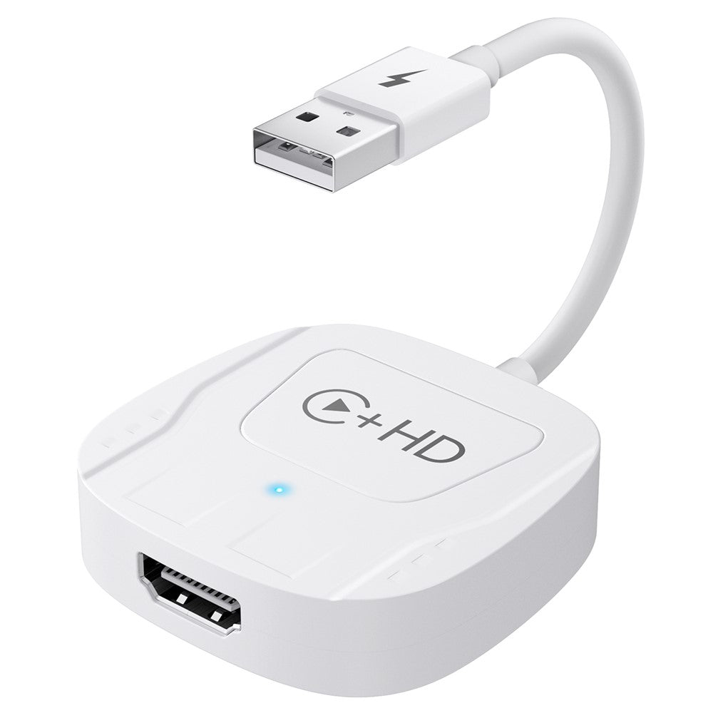 020-7-1 Wired to Wireless USB Plug Carplay Adapter with HD Female Port Multimedia Player for iPhone