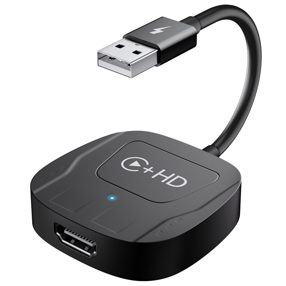 020-7-1 Wired to Wireless USB Plug Carplay Adapter with HD Female Port Multimedia Player for iPhone