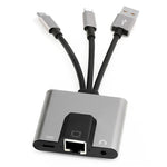 NK-1056S iP  /  USB-A  /  Type-C 3-in-1 Ethernet Adapter with 3.5mm Audio Jack for Windows / Mac OS / Phone / Pad