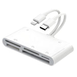 901pro 8Pin + Type-C 7 in 1 Card Reader CF TF SD XD MS Card U-Disk Type-C Earphones Adapter