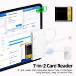 901pro 8Pin + Type-C 7 in 1 Card Reader CF TF SD XD MS Card U-Disk Type-C Earphones Adapter