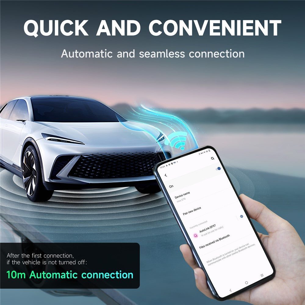 643 Trådløs Android Auto-adapter til Android-telefoner Opgrader kablet til trådløst
