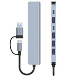 2217TU 7-i-1 Laptop Tablet USB Hub Udvidelsesdock USB 3.0 / USB-C Multi-Port Adapter