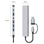 2217TU 7-i-1 Laptop Tablet USB Hub Udvidelsesdock USB 3.0 / USB-C Multi-Port Adapter