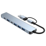 2217TU 7-i-1 Laptop Tablet USB Hub Udvidelsesdock USB 3.0 / USB-C Multi-Port Adapter