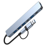 2217TU 7-i-1 Laptop Tablet USB Hub Udvidelsesdock USB 3.0 / USB-C Multi-Port Adapter