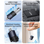YESIDO GS33 USB Female to Micro USB Male Converter 480Mbps Data Transfer OTG Adapter