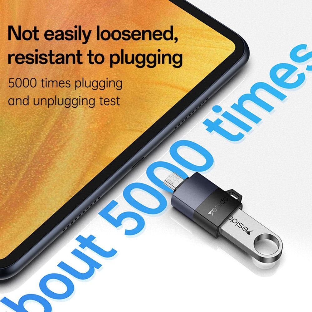 YESIDO GS33 USB Female to Micro USB Male Converter 480Mbps Data Transfer OTG Adapter