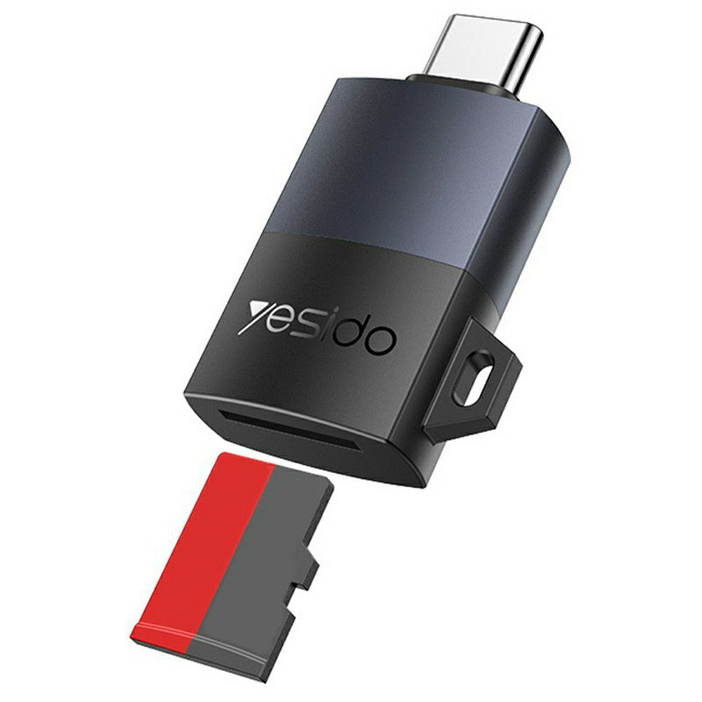 YESIDO GS37 Type-C TF Card Reader Tablet Phone Laptop Memory Card Reader with Lanyard