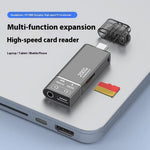 Type-C to TF + 3.5mm + Type-C PD 100W Charging 3 in 1 Card Reader with DAC Chip